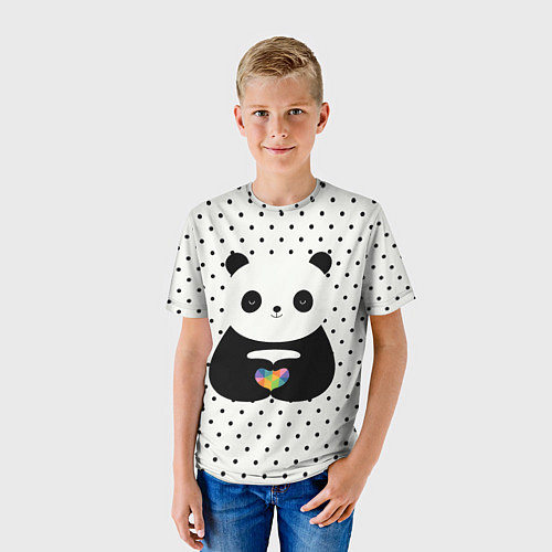 Детская футболка Любовь панды / 3D-принт – фото 3