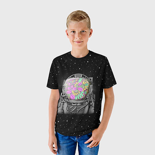 Детская футболка Цветочный астонавт / 3D-принт – фото 3