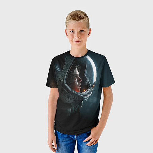 Детская футболка Девушка космонавт / 3D-принт – фото 3