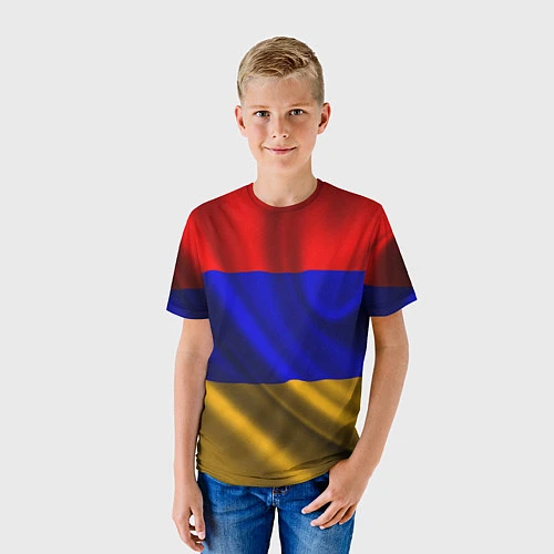 Детская футболка Флаг Армения / 3D-принт – фото 3