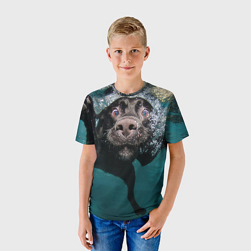 Детская футболка Пес дайвер / 3D-принт – фото 3