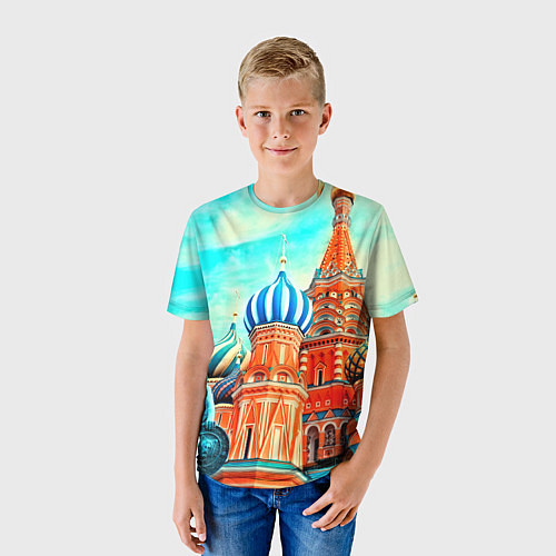 Детская футболка Blue Kremlin / 3D-принт – фото 3