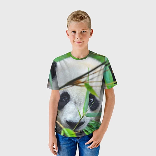 Детская футболка Панда в лесу / 3D-принт – фото 3
