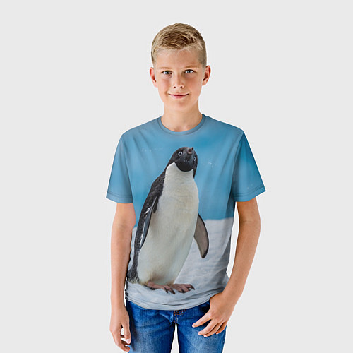 Детская футболка Пингвин на айсберге / 3D-принт – фото 3
