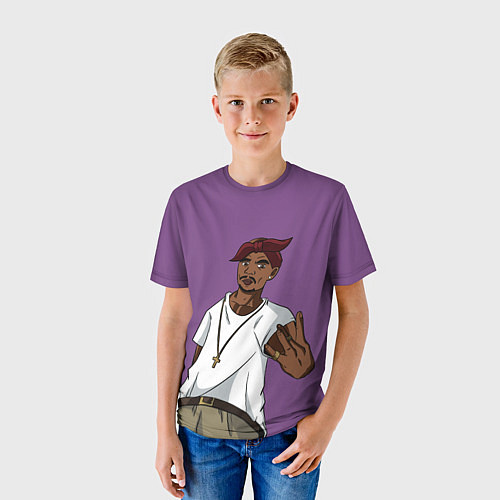Детская футболка 2Pac Gangsta / 3D-принт – фото 3