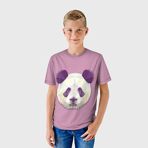 Детская футболка Геометрическая панда / 3D-принт – фото 3