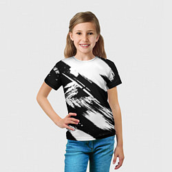Футболка детская Чёрно-белый, цвет: 3D-принт — фото 2
