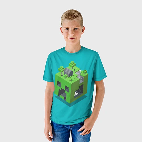 Детская футболка Minecraft World / 3D-принт – фото 3