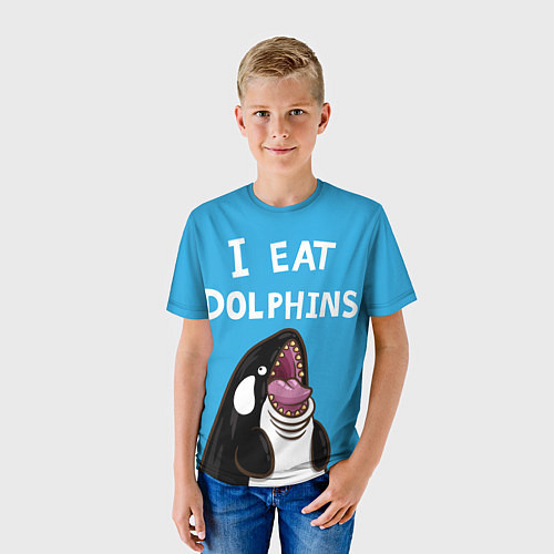 Детская футболка I eat dolphins / 3D-принт – фото 3