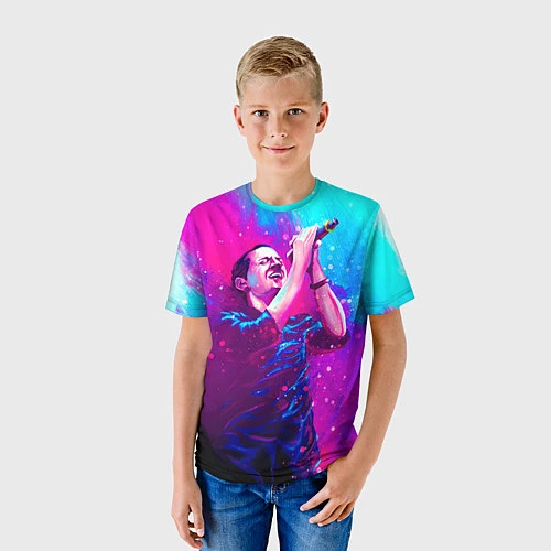Детская футболка Chester Bennington: Colors / 3D-принт – фото 3