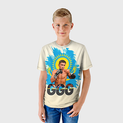 Детская футболка Геннадий Головкин / 3D-принт – фото 3