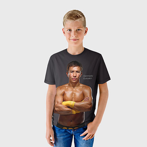 Детская футболка Геннадий Головкин / 3D-принт – фото 3