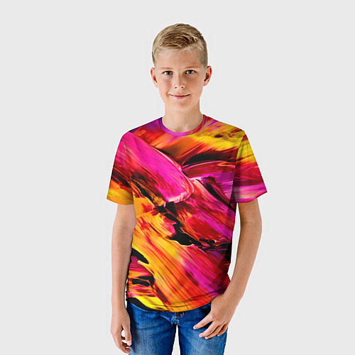 Детская футболка Акварельный цвет / 3D-принт – фото 3