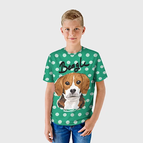 Детская футболка Beagle Face / 3D-принт – фото 3