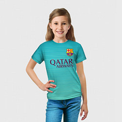 Футболка детская Barcelona FC: Aqua, цвет: 3D-принт — фото 2