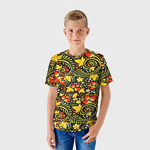 Детская футболка Khokhloma pattern / 3D-принт – фото 3