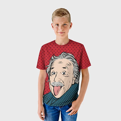 Детская футболка Альберт Эйнштейн: Поп-арт / 3D-принт – фото 3