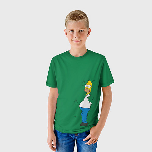 Детская футболка Гомер в кустах / 3D-принт – фото 3