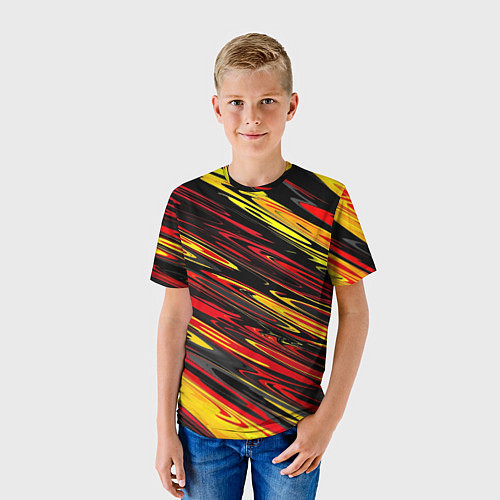 Детская футболка Темные полоски / 3D-принт – фото 3
