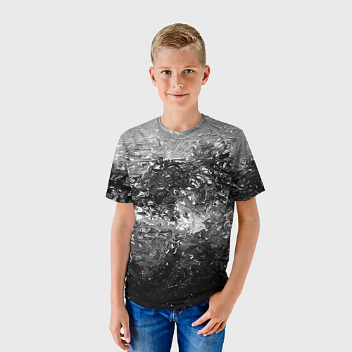 Детская футболка Чёрно белый цвет / 3D-принт – фото 3