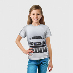 Футболка детская Audi серебро, цвет: 3D-принт — фото 2