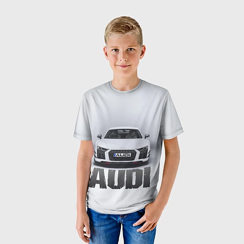 Детская футболка Audi серебро / 3D-принт – фото 3