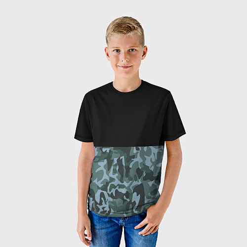 Детская футболка Камуфляж: черный/синий / 3D-принт – фото 3