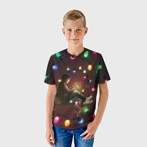 Детская футболка Парень с лампочками / 3D-принт – фото 3