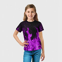 Футболка детская Фиолетовый огонь, цвет: 3D-принт — фото 2