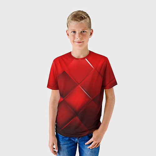 Детская футболка Red squares / 3D-принт – фото 3