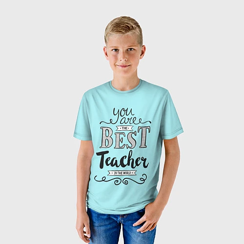 Детская футболка Лучший учитель / 3D-принт – фото 3