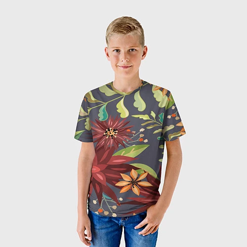 Детская футболка Цветочки / 3D-принт – фото 3
