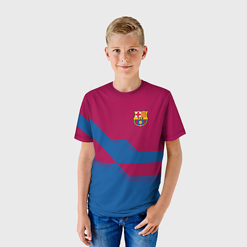 Детская футболка Barcelona FC: Blue style / 3D-принт – фото 3