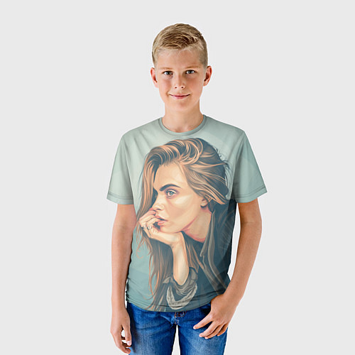 Детская футболка Cara Delevingne 3 / 3D-принт – фото 3