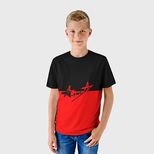 Детская футболка АлисА: Черный & Красный / 3D-принт – фото 3