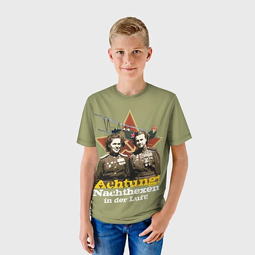 Детская футболка Ахтунг, в небе Ночные Ведьмы / 3D-принт – фото 3