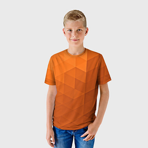 Детская футболка Orange abstraction / 3D-принт – фото 3