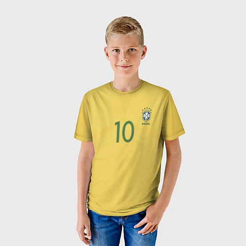 Детская футболка Сборная Бразилии: Неймар ЧМ-2018 / 3D-принт – фото 3