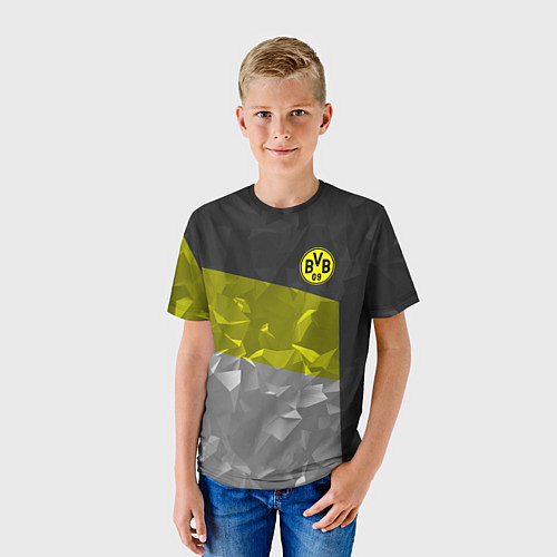Детская футболка BVB FC: Dark polygons / 3D-принт – фото 3