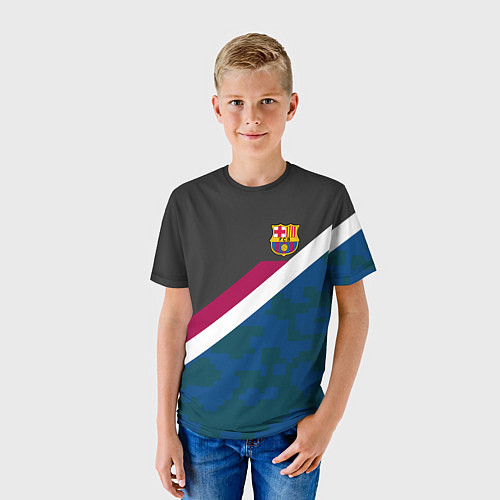 Детская футболка FC Barcelona: Sport Camo / 3D-принт – фото 3