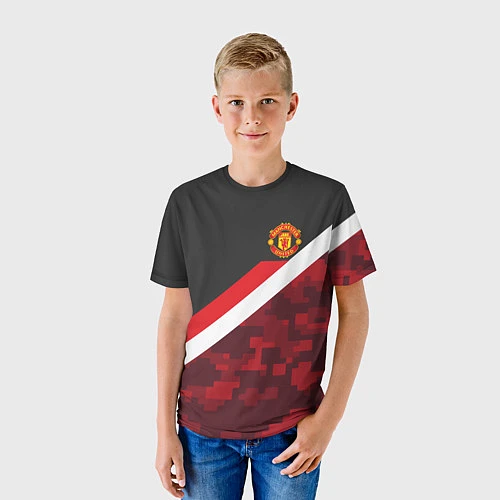 Детская футболка Man UTD FC: Sport Camo / 3D-принт – фото 3