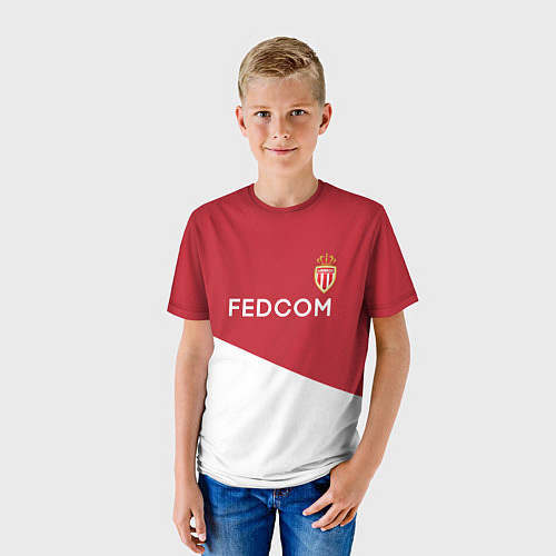 Детская футболка Monaco FC: Mbappe Red Home 17/18 / 3D-принт – фото 3
