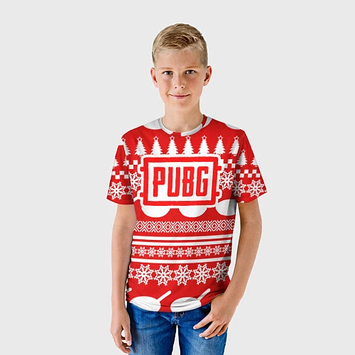 Детская футболка PUBG: New Year / 3D-принт – фото 3