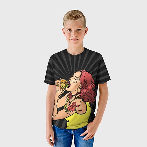 Детская футболка Face: Burger / 3D-принт – фото 3