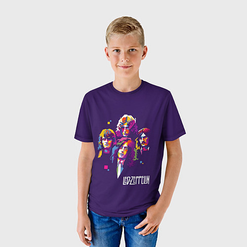 Детская футболка Led Zeppelin: Violet Art / 3D-принт – фото 3