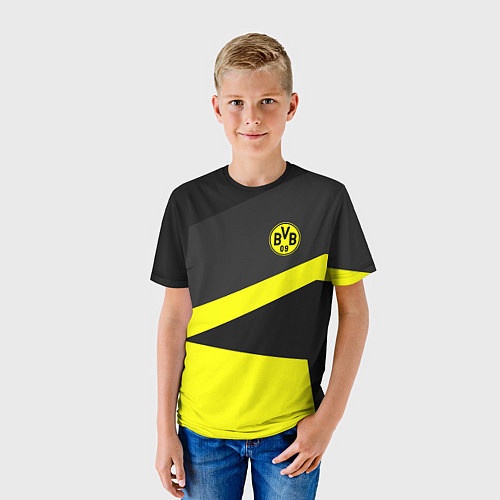 Детская футболка FC Borussia: Sport Geometry / 3D-принт – фото 3
