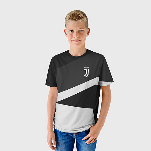 Детская футболка FC Juventus: Sport Geometry / 3D-принт – фото 3