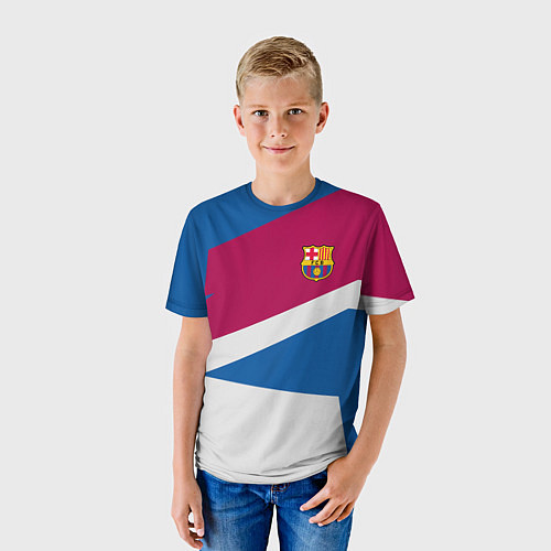 Детская футболка FC Barcelona: Sport Geometry / 3D-принт – фото 3