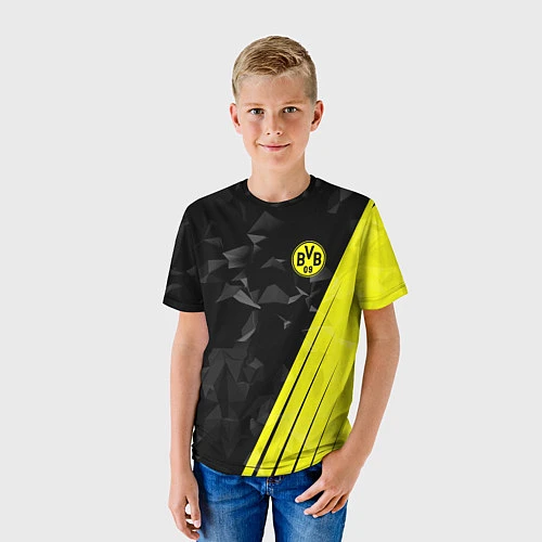 Детская футболка FC Borussia Dortmund: Abstract / 3D-принт – фото 3