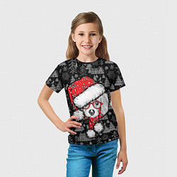 Футболка детская Собака Санта, цвет: 3D-принт — фото 2